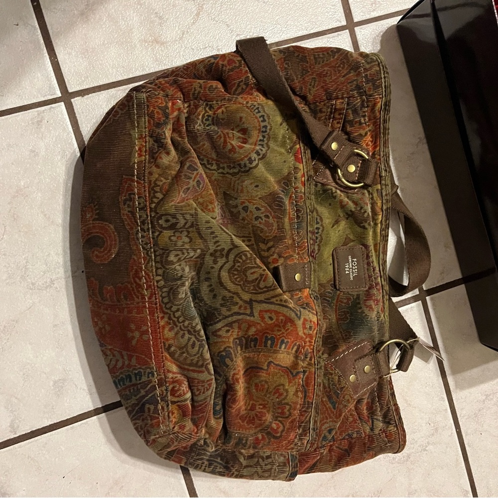 Brown Paisley Fossil Bag